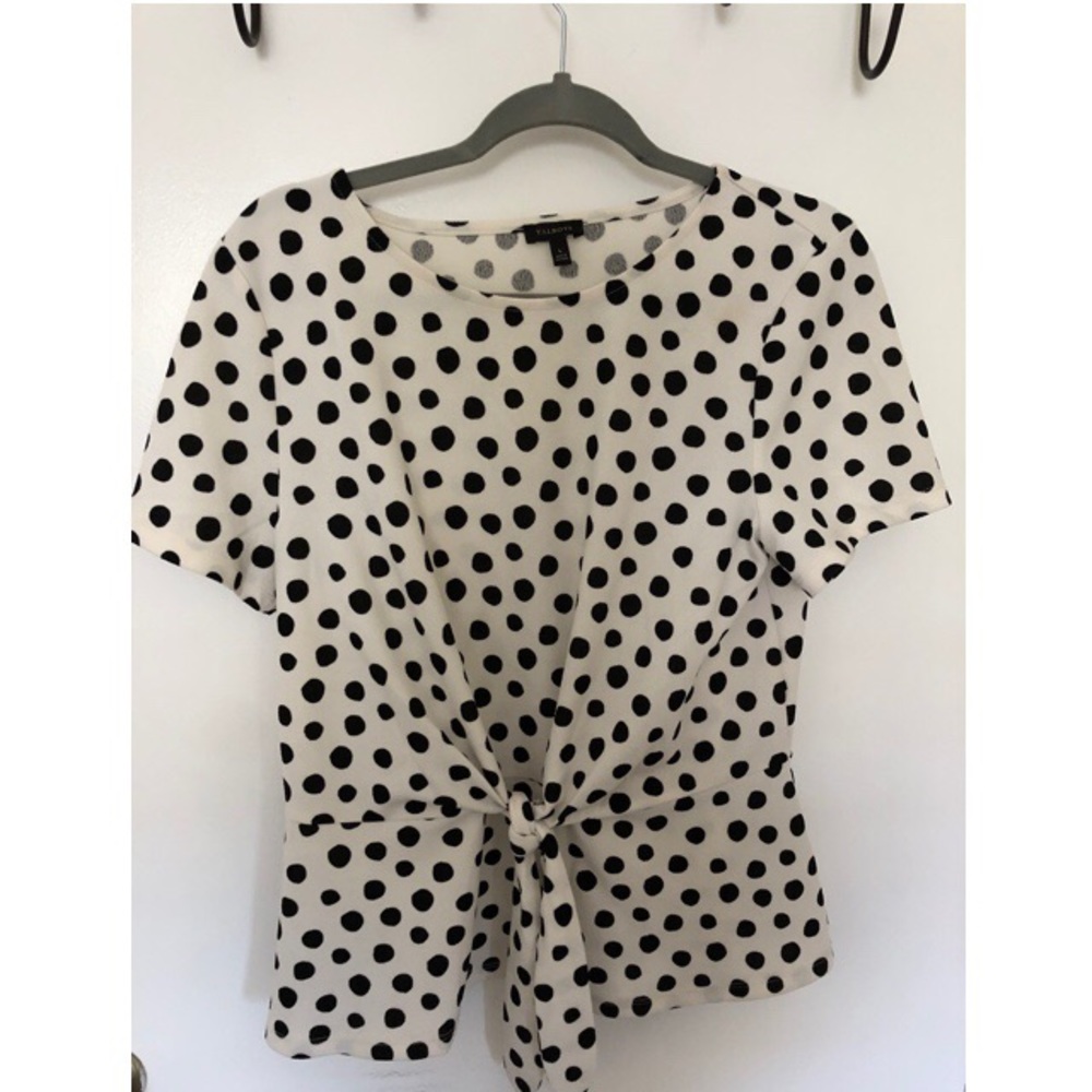 Talbots Polka Dot Top with Front Tie
